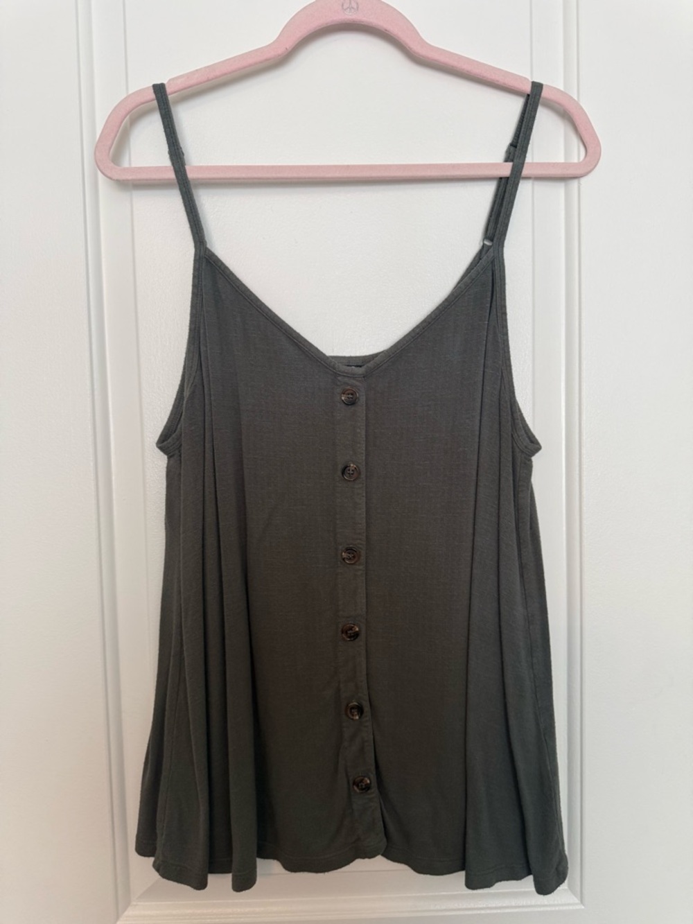 torrid Olive Green Button-Front Spaghetti Strap Cami